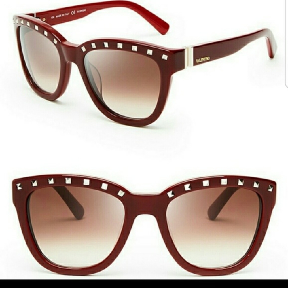 Valentino Rockstud Sunglasses Red V677S Authentic Rare